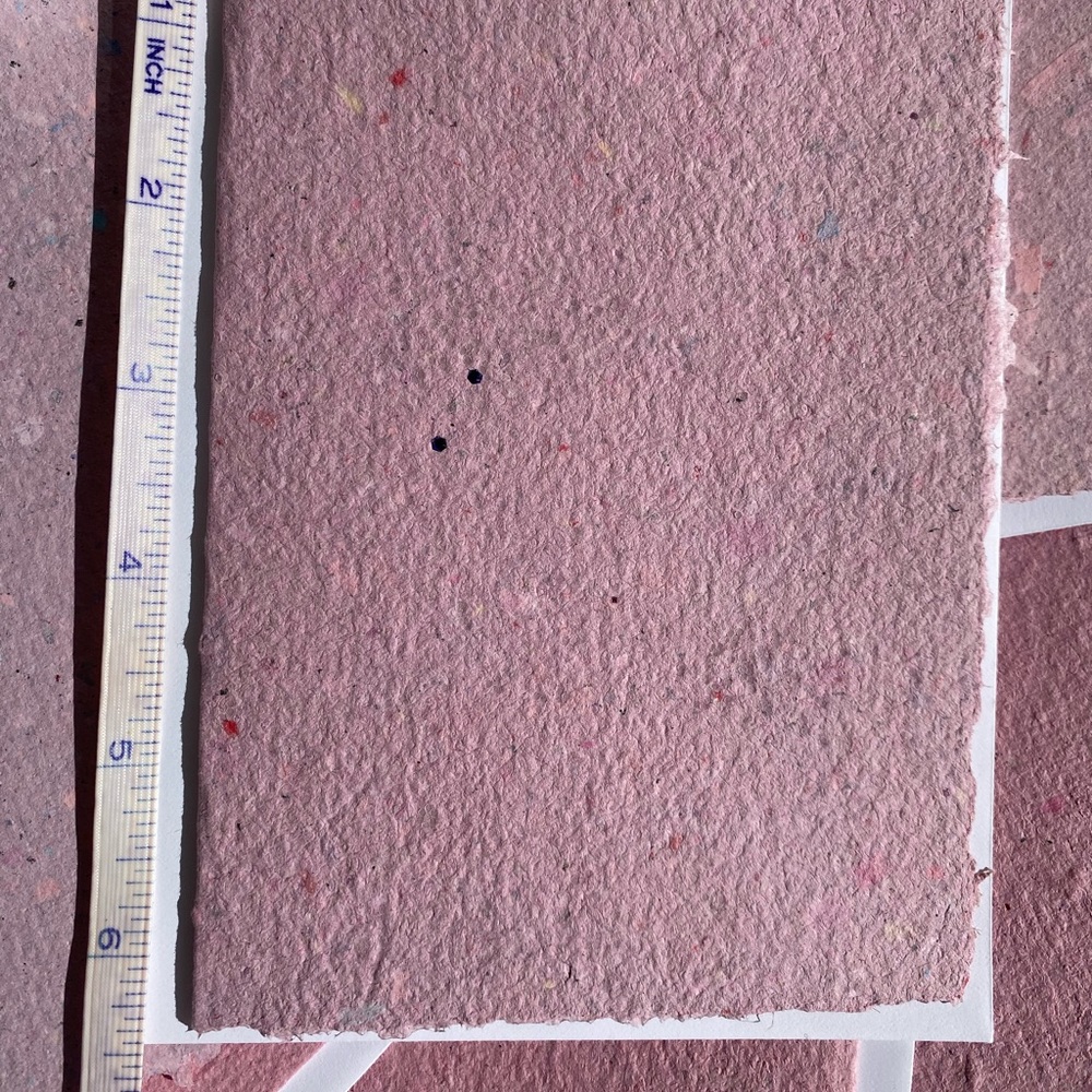 Recycled Paper Notecards Artisanal pink purple 10 + 11 envelopes - Picture 4 of 15